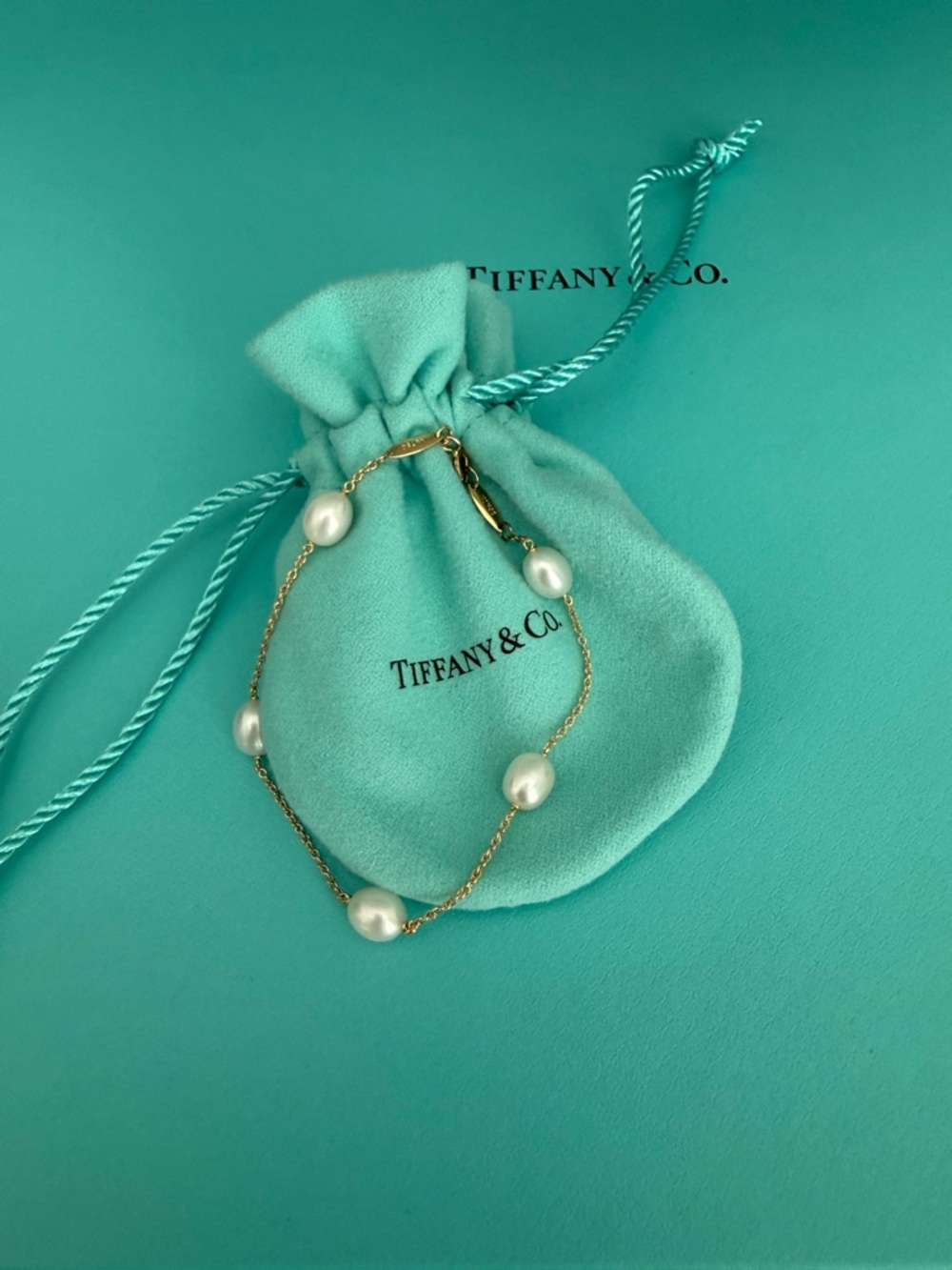 Tiffany & Co. 18k Gold Pearls by The Yard Bracelet Elsa Peretti - Picture 3 of 16